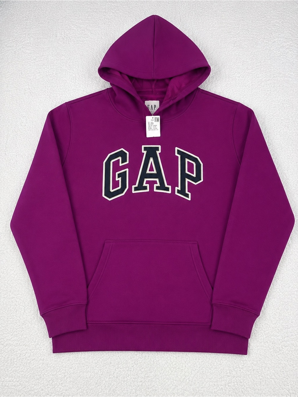 GAP Men's Purple Crewneck Hoodie with Bold Logo S